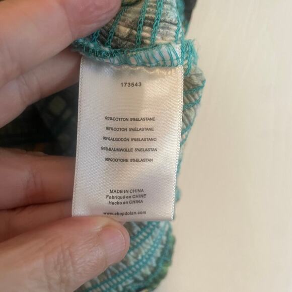 Dolan x Anthropologie Green Left Coast Smocked Puff Sleeved Top Tropical Bird XL - Picture 13 of 13